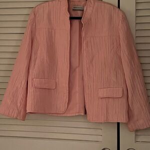 Alfred Dunner Pink Blazer Textured Minimalist Design